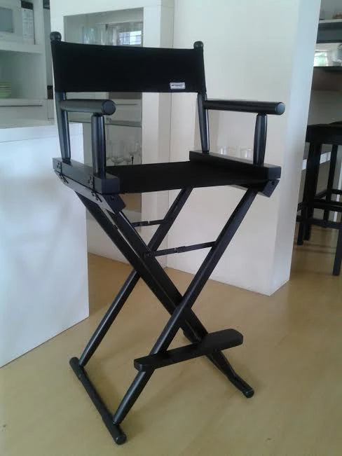 CADEIRA DE MAQUIAGEM PRETO EBANIZADO COM APOIO DE CABEÇA