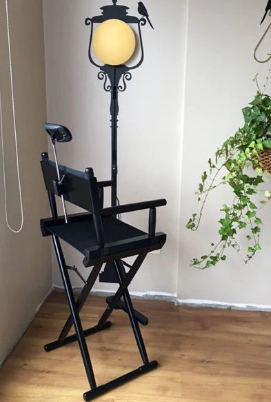 CADEIRA DE MAQUIAGEM PRETO EBANIZADO COM APOIO DE CABEÇA