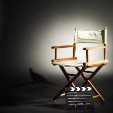 CADEIRA DIRETOR CINEMA MARFIM LONA CRÚ