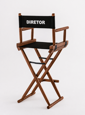 Cadeira Alta Diretor Cinema - Madeira - Dobrável - Castanho