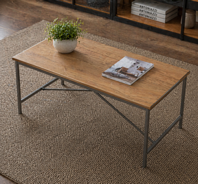 Mesa de Centro Retangular Estilo Industrial - Antoniazzi