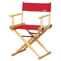 CADEIRA DIRETOR CINEMA MARFIM LONA VERMELHA