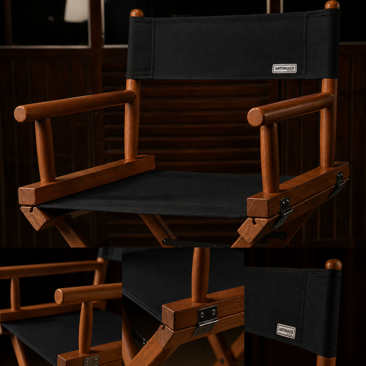 Cadeira Alta Diretor Cinema - Madeira - Dobrável - Castanho